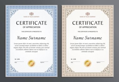 Sertifika şablonu, hediye çeki, vintage tarzı iş için kupon çerçeve kenarlığı