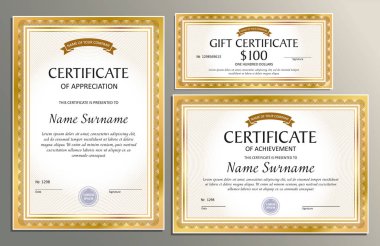 Sertifika şablonu, hediye çeki, buziness için
