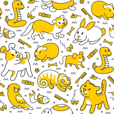 Çizgi tarzında Pet deseni