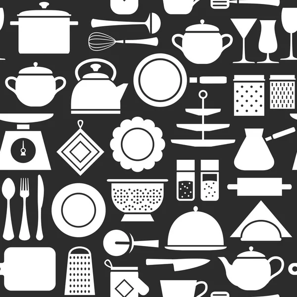 Mutfak aletleri desen, mutfak silueti ico pişirme seti