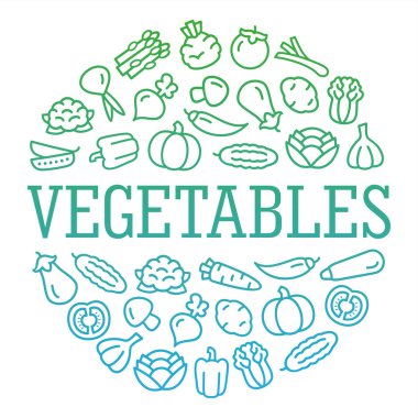 Dairesel şekilli sebze renk simgeleri