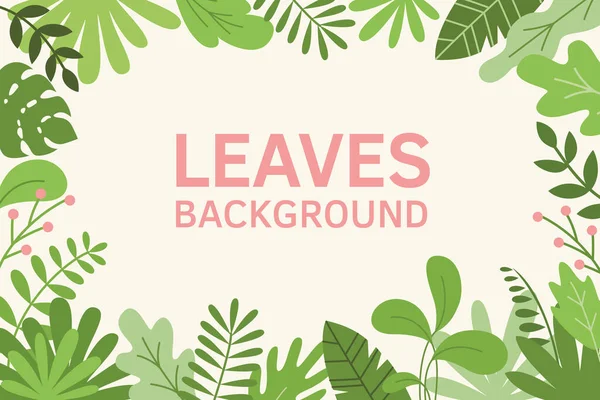 Bushes Plants Herbs Background Madern Flat Style Frame Template Cards — Stockový vektor