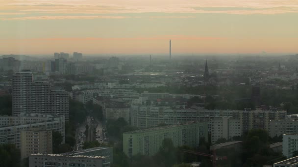 Berlín Sunrise Berlín Ranním Světle Výhledem Jih Alexanderplatz — Stock video