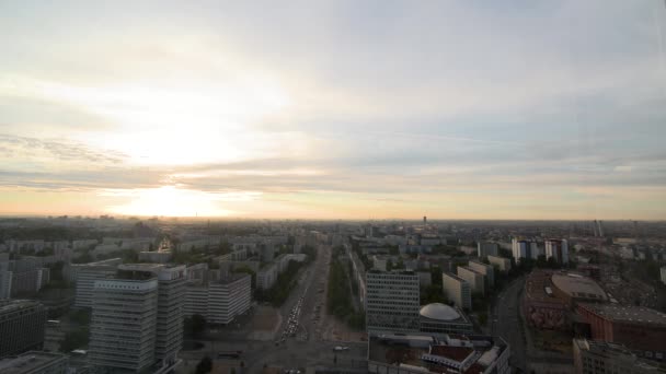 Berlín Sunrise Berlín Ranním Světle Výhledem Jih Alexanderplatz — Stock video
