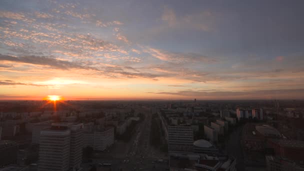 Berlin Wschodzie Słońca Berlin Nocy Światła Widokiem Południe Alexanderplatz — Wideo stockowe