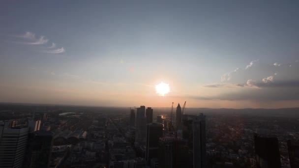 Vista Panorámica Del Distrito Financiero Frankfurt Main Alemania — Vídeos de Stock