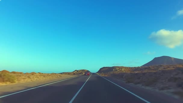 Їдучи Уздовж Прибережної Дороги Через Національний Парк Корралехо Fuerteventura Spain — стокове відео