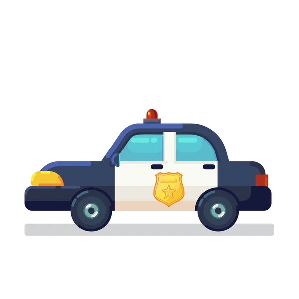 Autó ikon készlet. Vektor lapos illusztráció rendőrségi autó oldalnézetből elszigetelt fehér — Stock Vector