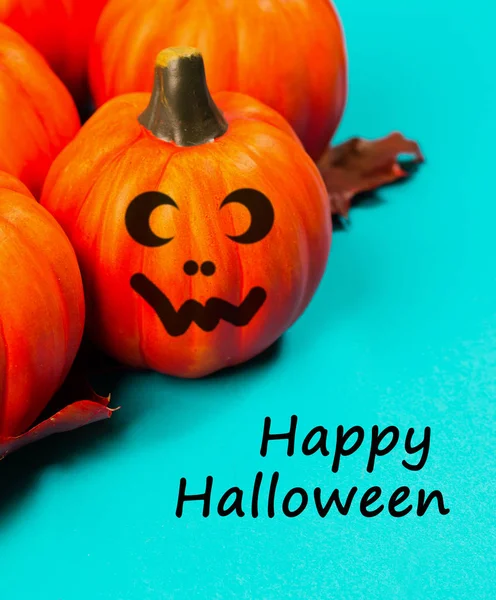 Fondo Vacaciones Halloween Halloween Calabaza Jack Linterna Decoración Con Caras Imagen De Stock