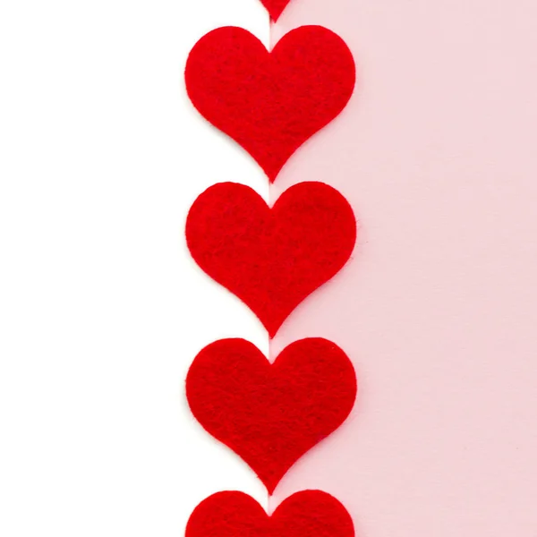 Valentine Day Holiday Background Red Hearts Shape Heart Pink White — Stock Photo, Image