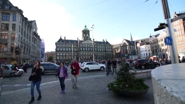 Amsterdam Hollanda Eylül 2018 Tarihi Şehir Merkezinin Görünümü Eski Evler — Stok video