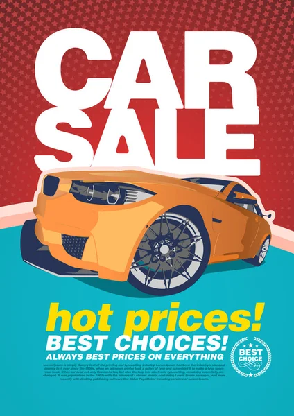 Vector Car Sale Design Template Poster Brochure — Stock Vector