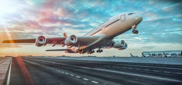 空港から離陸する飛行機は. — ストック写真