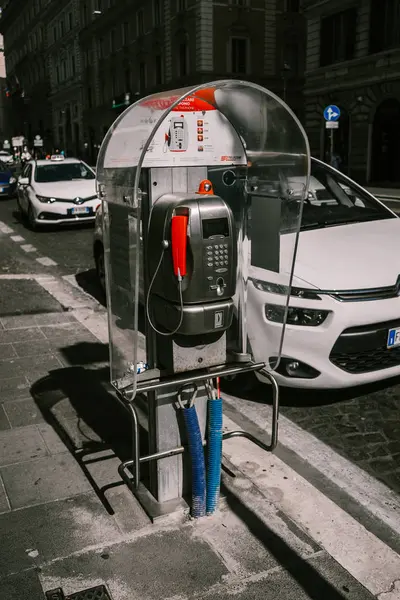 Rome Italy September 2018 Metal Telephone Street — Stock Photo, Image