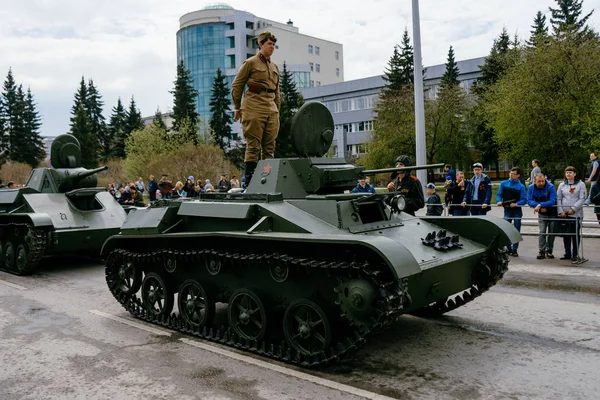 러시아 Verkhnyaya Pyshma 2019년 소련에서 제작된 T40 퍼레이드 1941 1945 — 스톡 사진