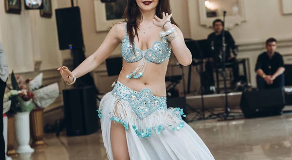 Sexual Belly Dancer Blue Costume — Stock Photo, Image