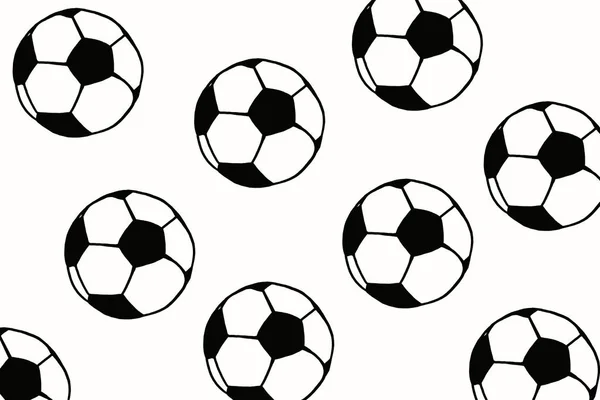 Bola Fútbol Mano Dibujado Ilustración Simple Patrón Bola Negro Blanco — Foto de Stock