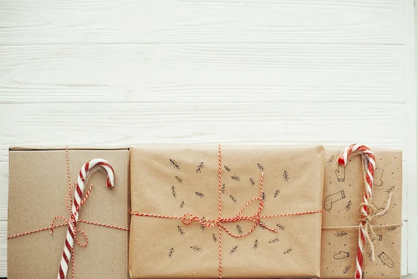 크리스마스 간단한 크리스마스 지팡이 텍스트에 보기에 인사말 — 스톡 사진