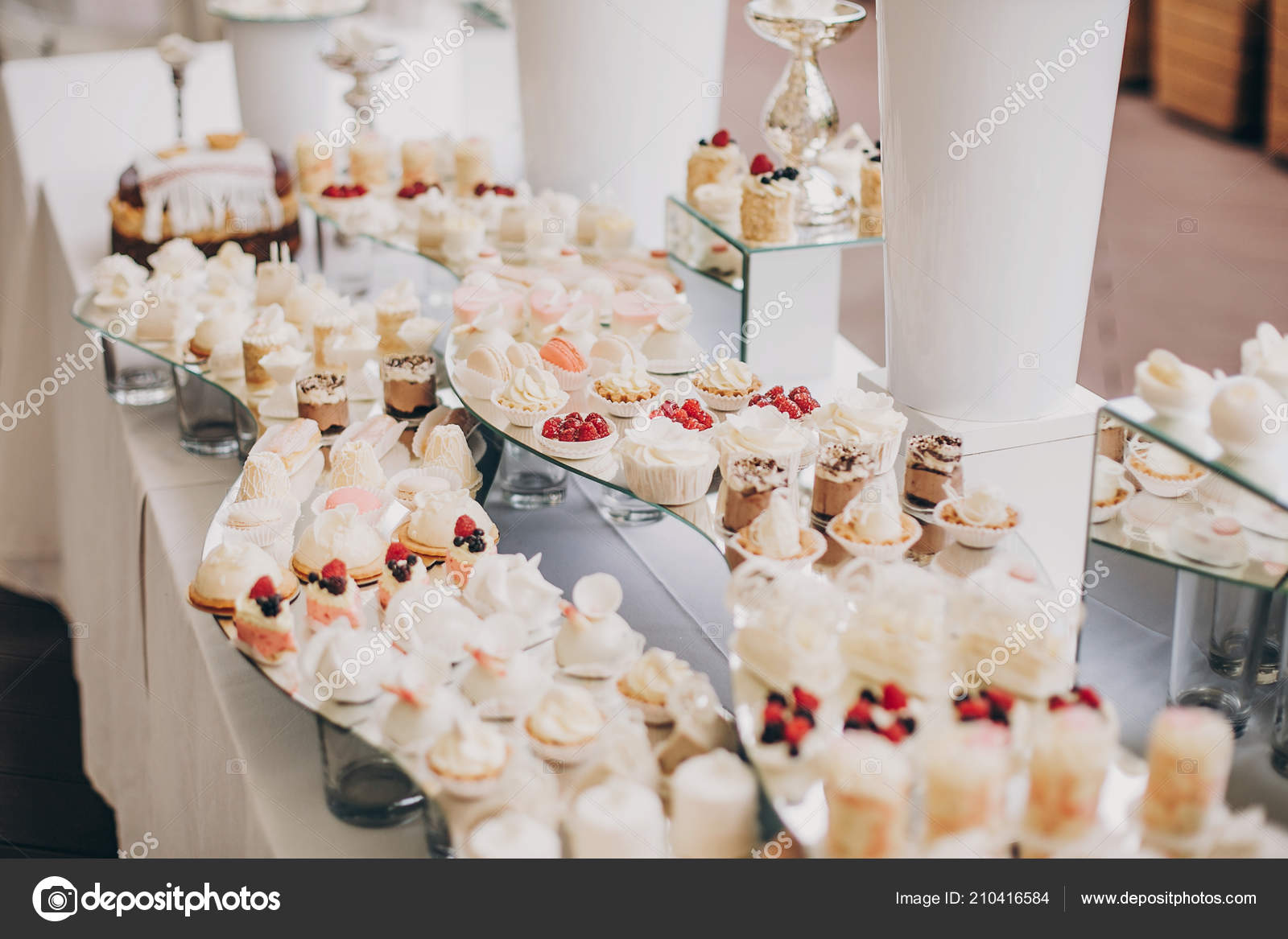 Modern Sweet Table Celebration Stylish Candy Bar Delicious Cakes