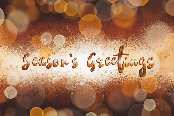 Season Greetings Text Handwritten Golden Sign Christmas Shiny Gold Background — Stock Photo, Image