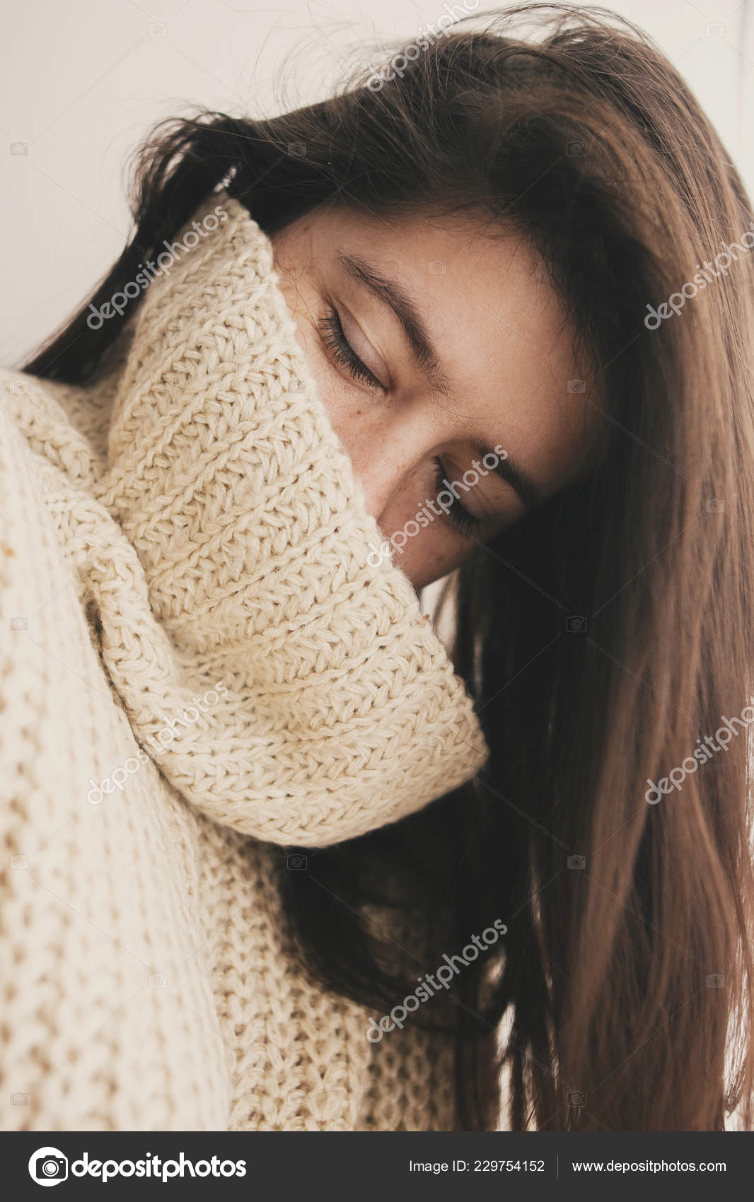Hipster Room Lights Stylish Hipster Girl Knitted Sweater