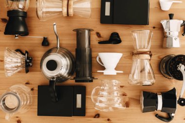 Su ısıtıcısı, ölçekler, Şofben, öğütücü, aeropress, üzerine dökün, fla cam