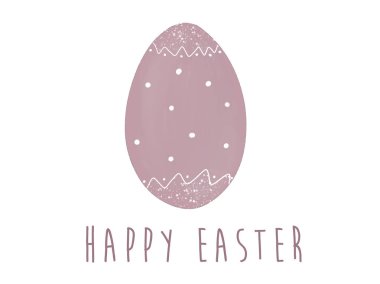 Noktalar ile şık pembe Paskalya yumurtası Mutlu Paskalya metni. Modern s