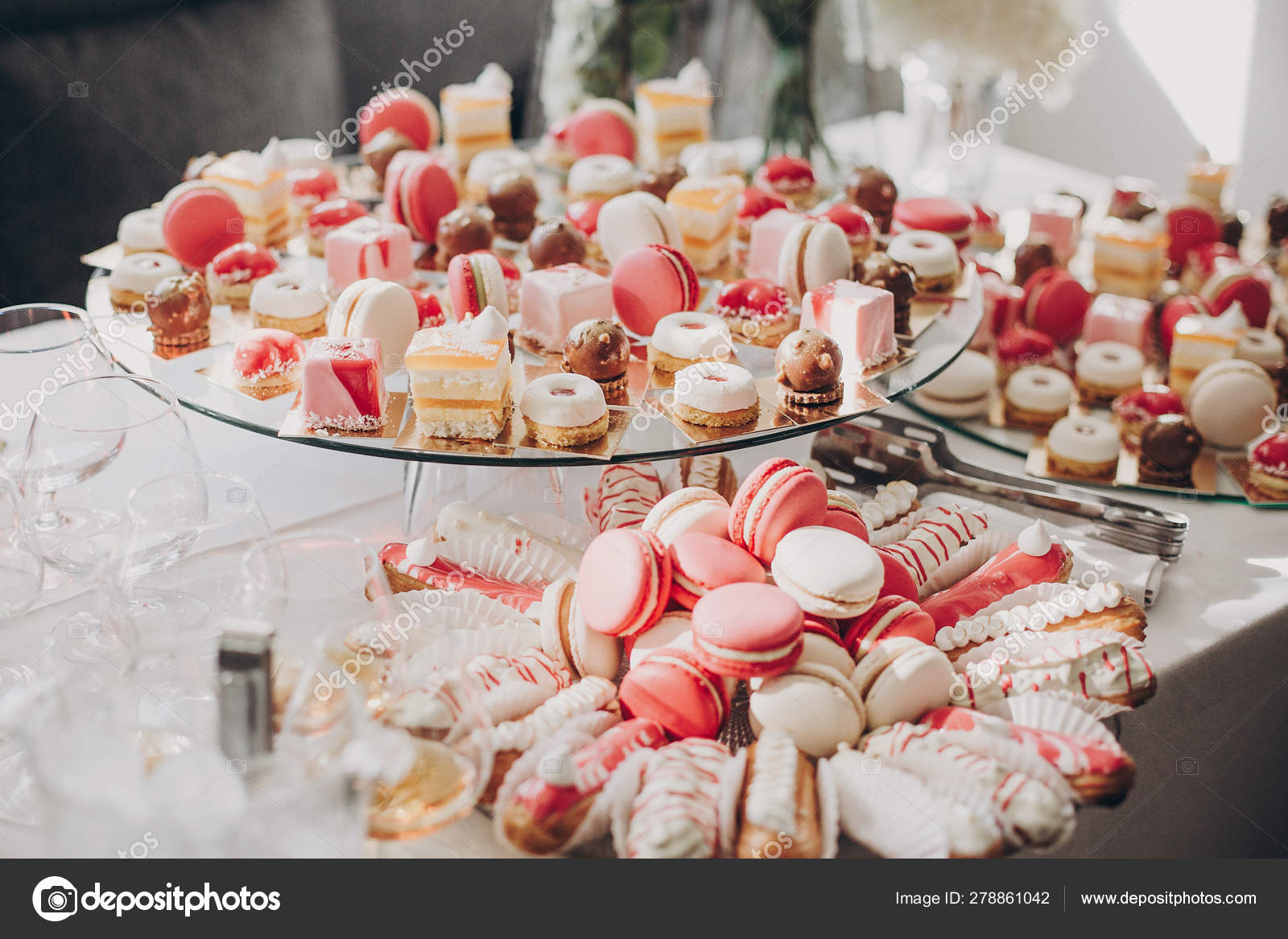 Delicious Pink Candy Bar At Wedding Reception Pink And White De