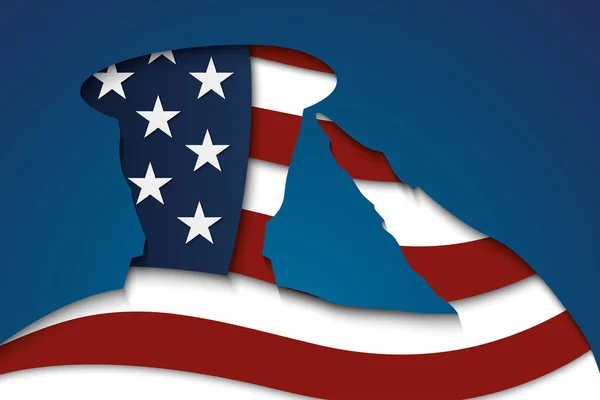 Grattis Veterandagen Soldat Siluett Tillverkad Usa Flagga Amerikansk Patriotsoldat Modern — Stock vektor
