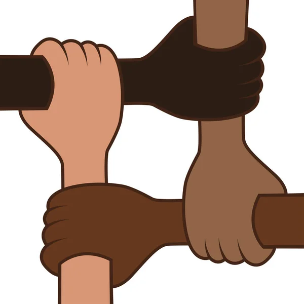Μαύρες Ζωές Μετράνε Σταματήστε Ρατσισμό Διάνυσμα Επίπεδο Στυλ Χέρια Διαφορετικών — Φωτογραφία Αρχείου