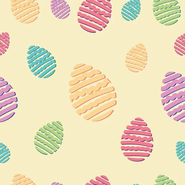 Moderne Paaseieren Naadloos Patroon Kleurrijke Eenvoudige Creatieve Paaseieren Pastelbeige Achtergrond — Stockfoto