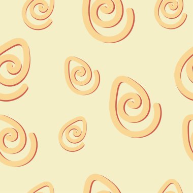 Modern Paskalya yumurtaları pürüzsüz. Pastel bej arka planda sarı yaratıcı paskalya yumurtaları. Basit El çizilmiş vektör çizimi. Fütürist yumurtalar. Mutlu Paskalyalar