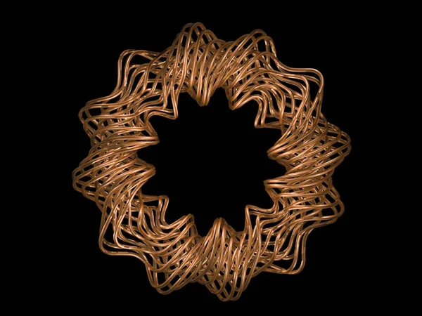 Çok sayıda siyah bir zemin üzerine çok yollu bir yıldız şeklinde altın lifleri, titreşim            