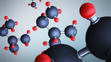 3D çizim molekülleri. Tıbbi geçmişi afiş için. Moleküler yapısı atom düzeyinde. Atomlar bacgkround