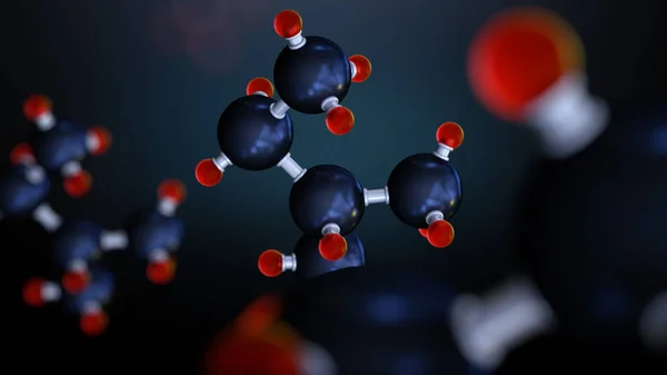 3 d の図の分子。バナーの医学の背景。原子レベルの分子構造。原子 bacgkround — ストック写真