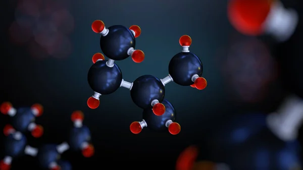 Molecole di illustrazione 3D. Sfondo medico per banner. Struttura molecolare a livello atomico. Atomi bacgkround — Foto Stock