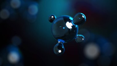 3D çizim molekülleri. Atomlar bacgkround. Tıbbi geçmişi. Atomik düzeyde moleküler yapısı.