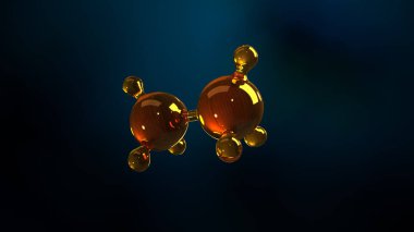 3D render Illustration cam molekül modeli. Yağ molekülünün. Yapısı model motor yağı veya gaz kavramı