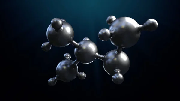 3D illustration of abstract silver metal molecule background — Stock Photo, Image