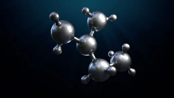 3d 抽象银金属分子背景的图解 — 图库照片