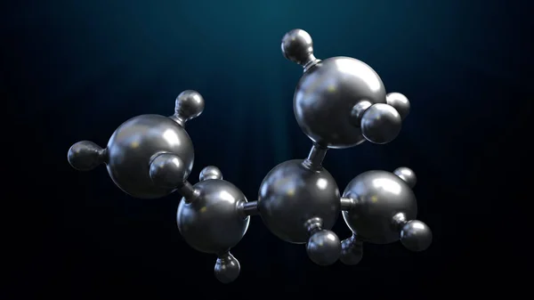 3D illustration of abstract silver metal molecule background — Stock Photo, Image