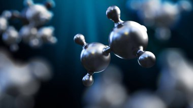 3D soyut gümüş metal molekül arka plan resmi