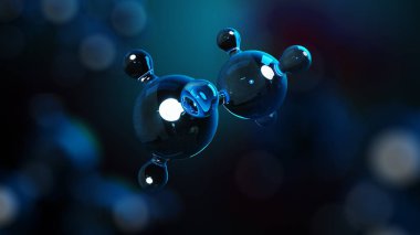 3D çizim molekülleri. Atomlar bacgkround. Tıbbi geçmişi. Atomik düzeyde moleküler yapısı.