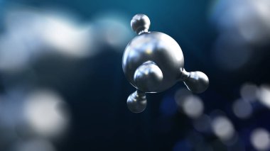 3D soyut gümüş metal molekül arka plan resmi