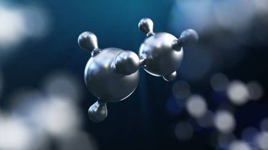 3D soyut gümüş metal molekül arka plan resmi