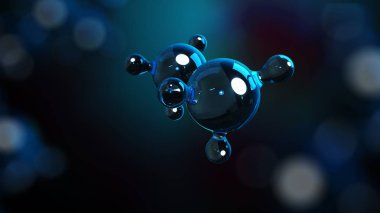 3D çizim molekülleri. Atomlar bacgkround. Tıbbi geçmişi. Atomik düzeyde moleküler yapısı.