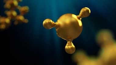 3D soyut altın molekül arka plan resmi