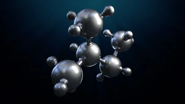 Illustrazione 3D di astratto argento metallo molecola di sfondo — Foto Stock
