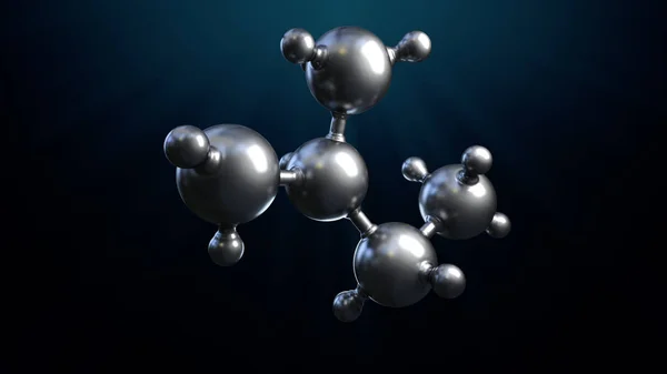 3D illustration of abstract silver metal molecule background — Stock Photo, Image