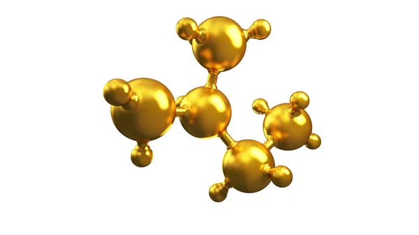 3D απεικόνιση του αφηρημένο μόριο χρυσό φόντο — Φωτογραφία Αρχείου